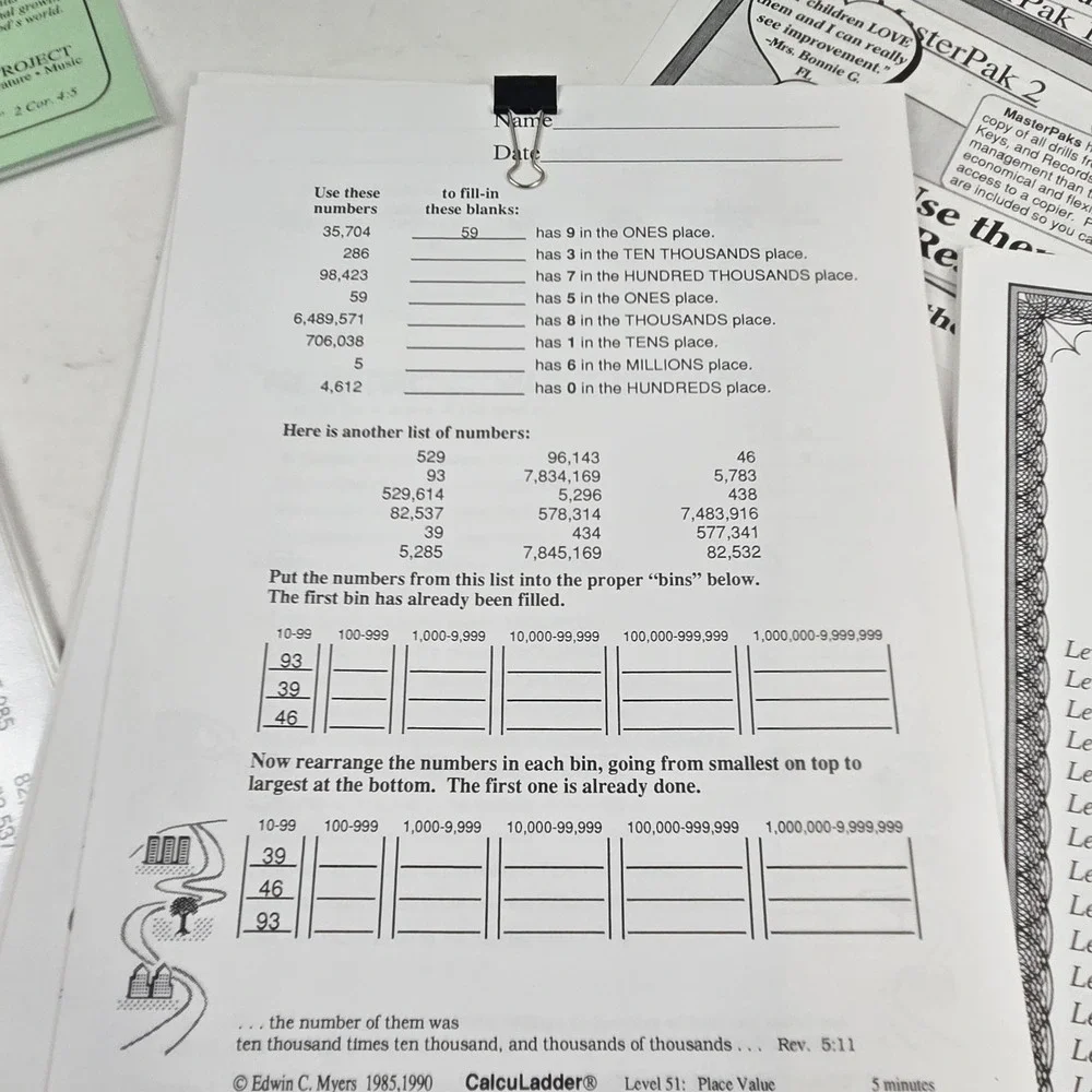 CalcuLadder MasterPak 2 Classic Edition Math 4 5 6 AlphaBetter Mint Masters READ
